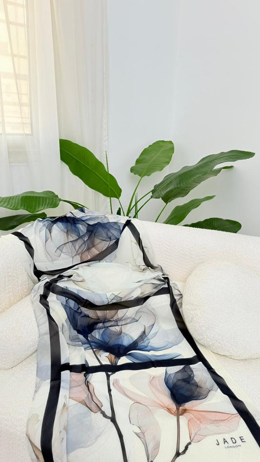 Black Blossoms in chiffon