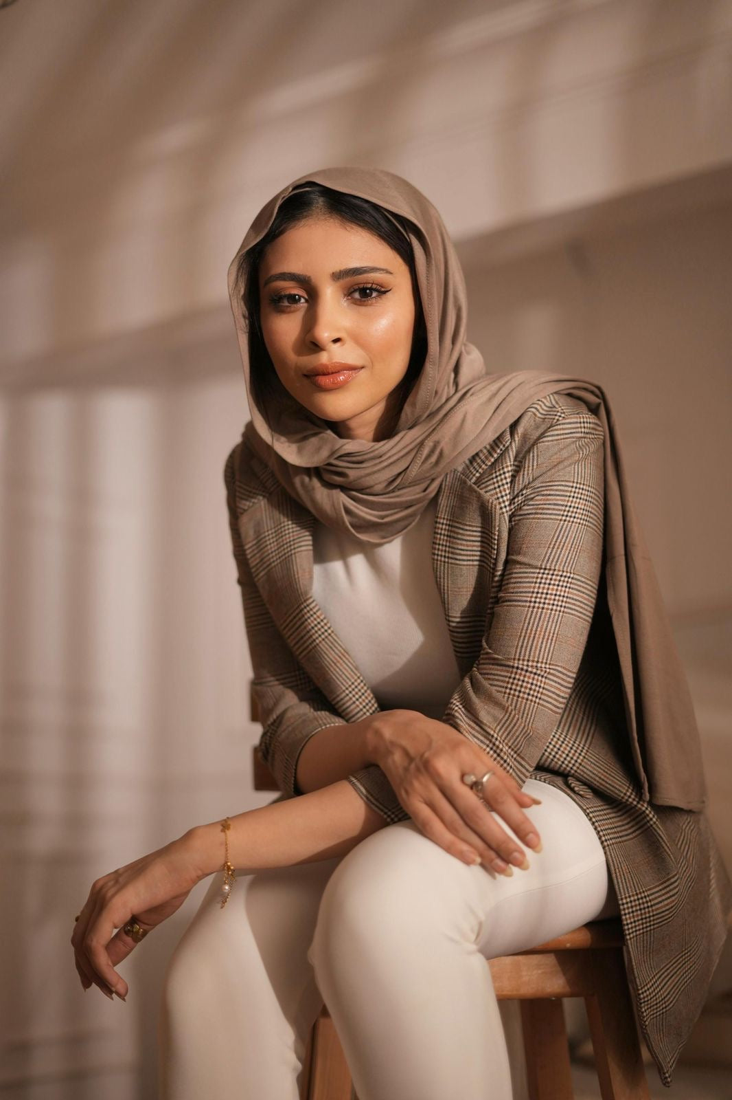 Long scarf-Premium Cotton Lycra with Bandana