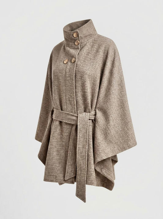 Belted Cape Jacket - 100 % wool