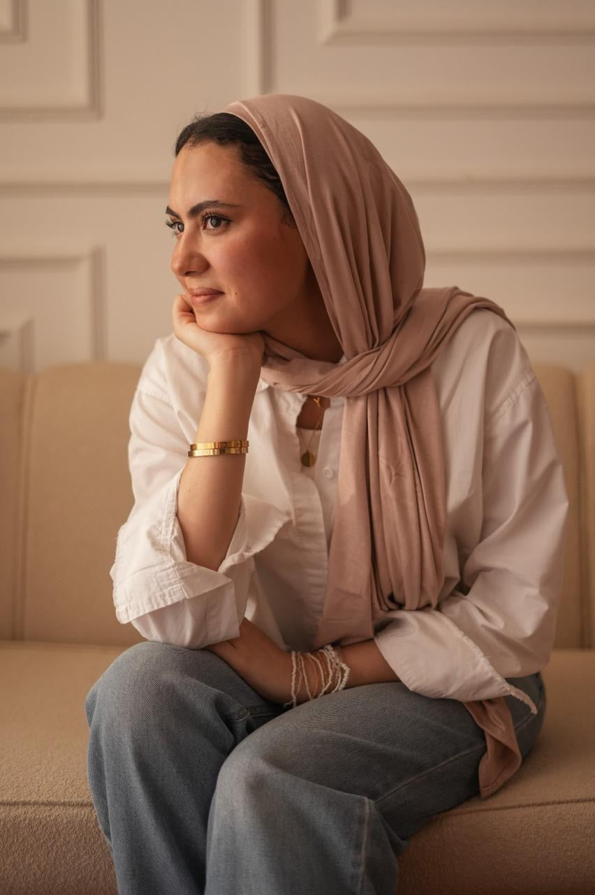 Long scarf-Premium Cotton Lycra with Bandana