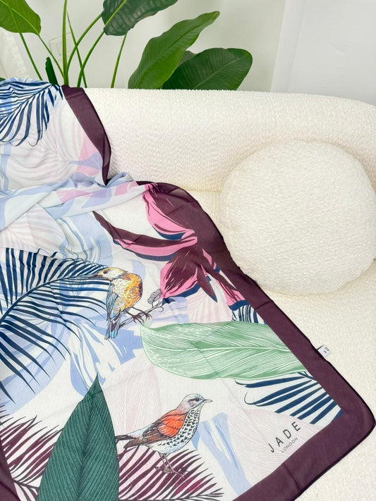 Burgundy Birdy in chiffon