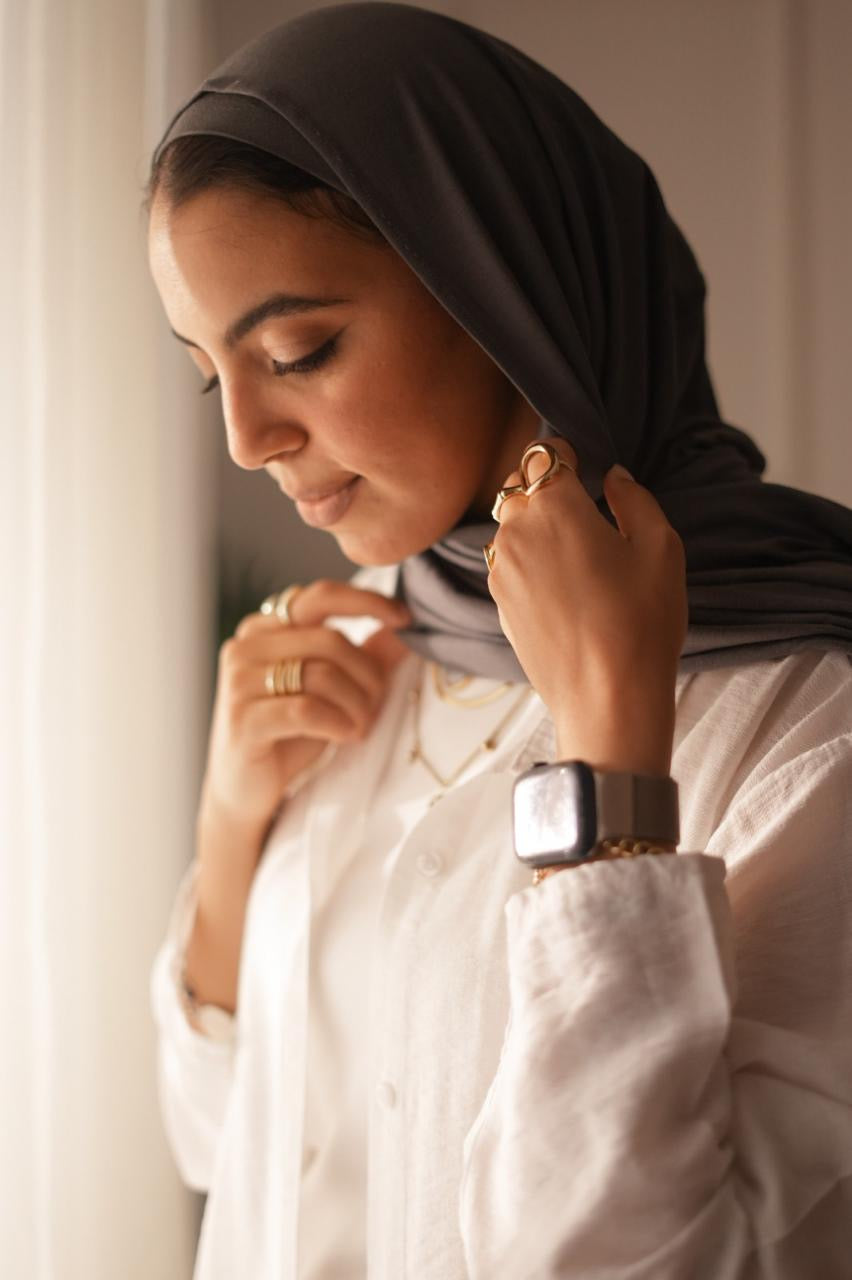 Long scarf-Premium Cotton Lycra with Bandana