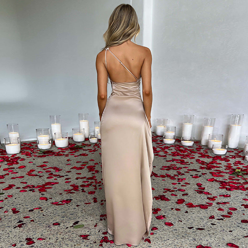 Sofia | One-Shoulder Satin Dress