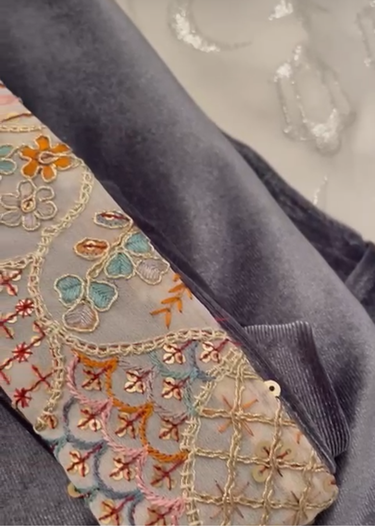 Ramadan Kaftan in Silver grey