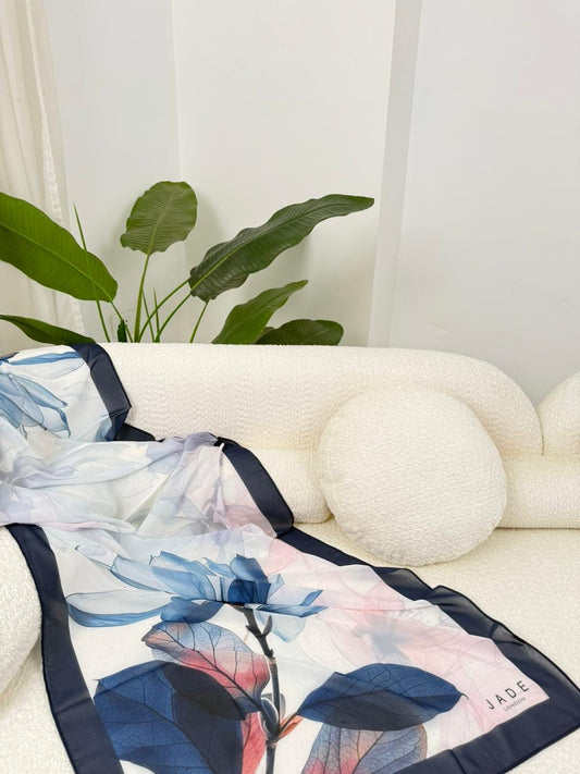 Blue Blossoms in chiffon