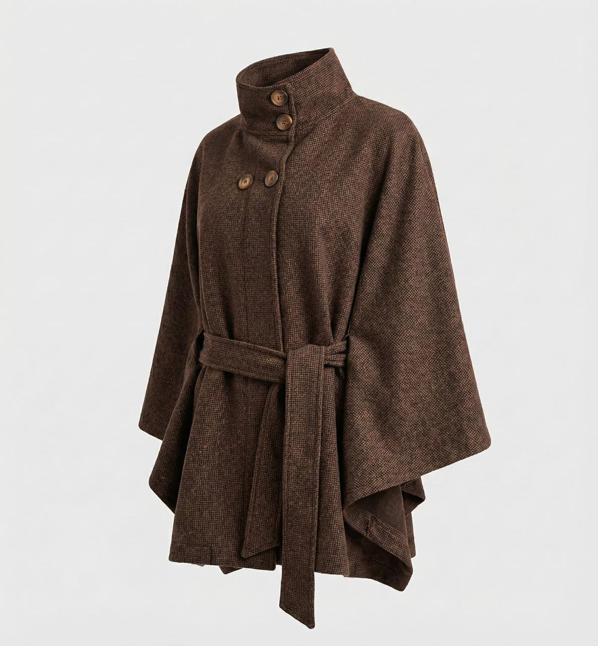 Belted Cape Jacket - 100 % wool